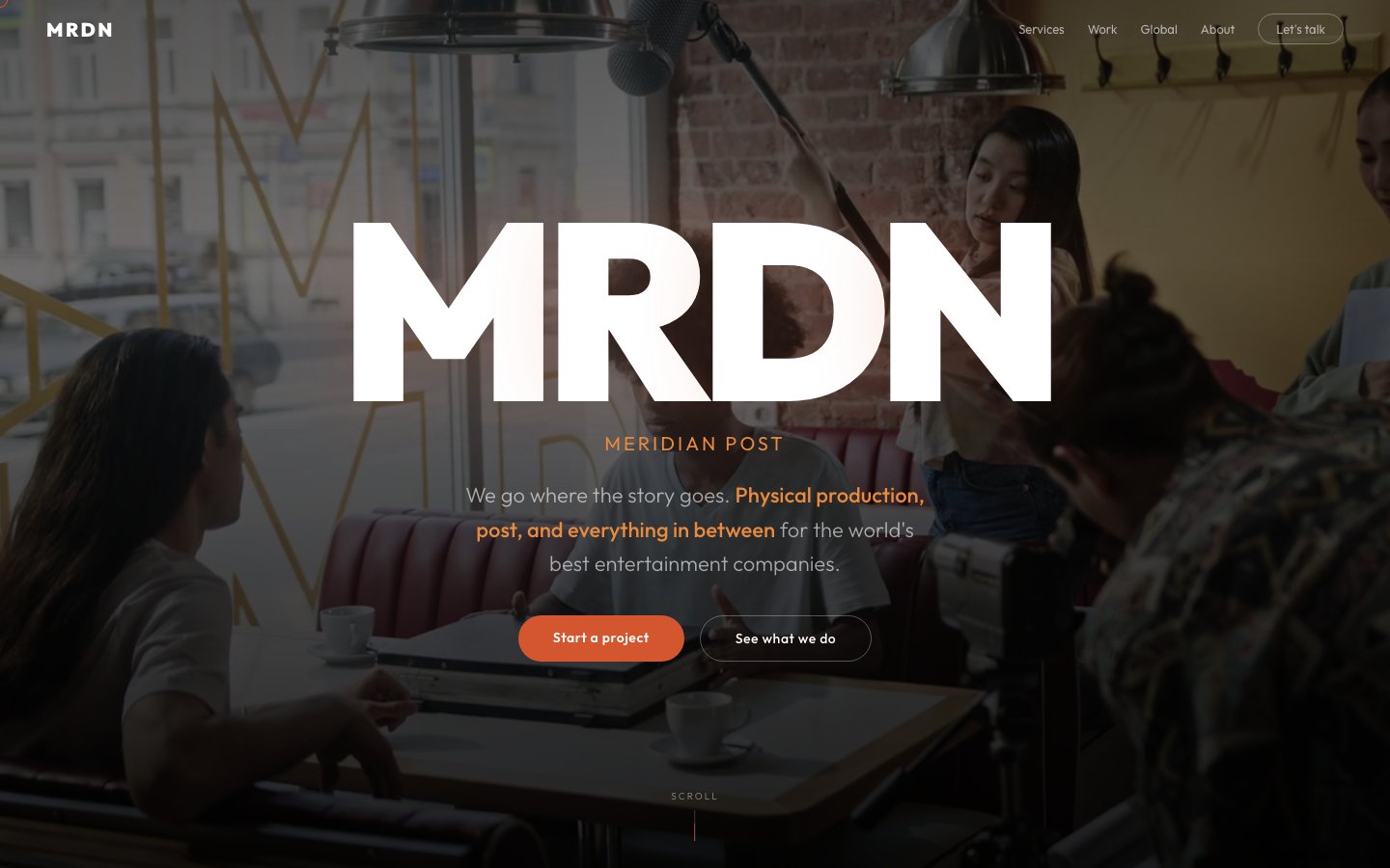 Meridian Post global production services website