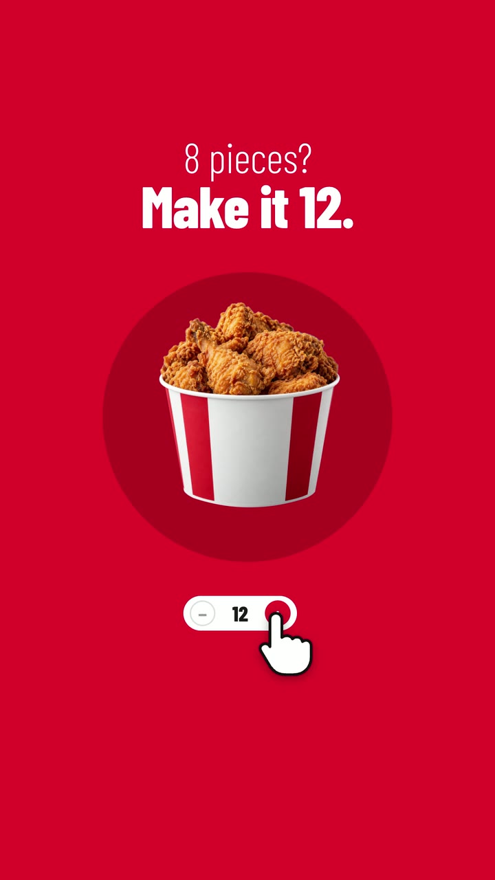 A frame from the KFC app spec ad